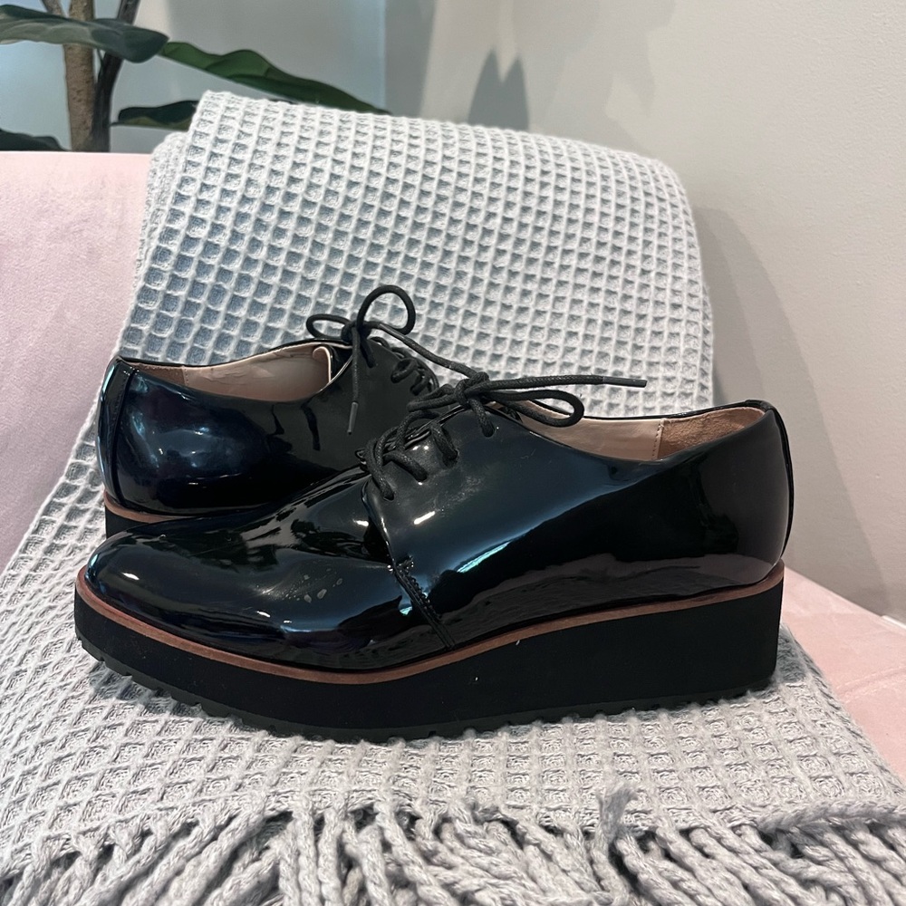 ALDO Black Patent Leather Platform Oxford